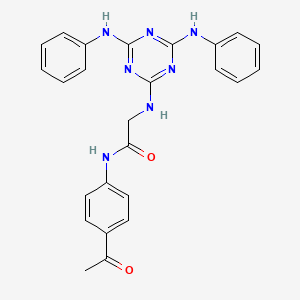 N-(4-acetylphenyl)-N~2~-[4,6-bis(phenylamino)-1,3,5-triazin-2-yl]glycinamide