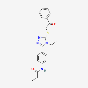 N-(4-{4-ethyl-5-[(2-oxo-2-phenylethyl)sulfanyl]-4H-1,2,4-triazol-3-yl}phenyl)propanamide