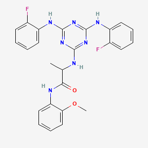 N~2~-{4,6-bis[(2-fluorophenyl)amino]-1,3,5-triazin-2-yl}-N-(2-methoxyphenyl)alaninamide