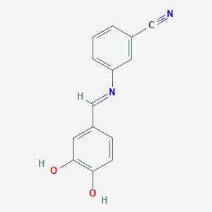 3-{[(E)-(3,4-dihydroxyphenyl)methylidene]amino}benzonitrile