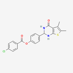 4-(5,6-Dimethyl-4-oxo-1,2,3,4-tetrahydrothieno[2,3-d]pyrimidin-2-yl)phenyl 4-chlorobenzoate