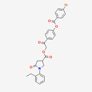 2-(4-{[(4-Bromophenyl)carbonyl]oxy}phenyl)-2-oxoethyl 1-(2-ethylphenyl)-5-oxopyrrolidine-3-carboxylate