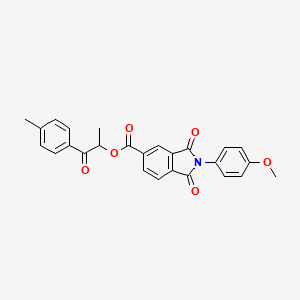 1-(4-methylphenyl)-1-oxopropan-2-yl 2-(4-methoxyphenyl)-1,3-dioxo-2,3-dihydro-1H-isoindole-5-carboxylate