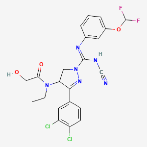 N-[2-[N-cyano-N'-[3-(difluoromethoxy)phenyl]carbamimidoyl]-5-(3,4-dichlorophenyl)-3,4-dihydropyrazol-4-yl]-N-ethyl-2-hydroxyacetamide