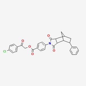 2-(4-chlorophenyl)-2-oxoethyl 4-(1,3-dioxo-5-phenyloctahydro-2H-4,7-methanoisoindol-2-yl)benzoate