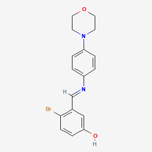 molecular formula C17H17BrN2O2 B12463294 4-bromo-3-[(E)-{[4-(morpholin-4-yl)phenyl]imino}methyl]phenol 