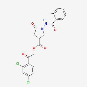 2-(2,4-Dichlorophenyl)-2-oxoethyl 1-{[(2-methylphenyl)carbonyl]amino}-5-oxopyrrolidine-3-carboxylate