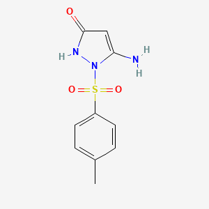 molecular formula C10H11N3O3S B1246335 5-氨基-1-(4-甲苯磺酰基)-2,3-二氢-1H-吡唑-3-酮 CAS No. 240117-38-8