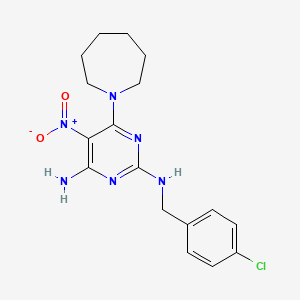 6-(azepan-1-yl)-N~2~-(4-chlorobenzyl)-5-nitropyrimidine-2,4-diamine