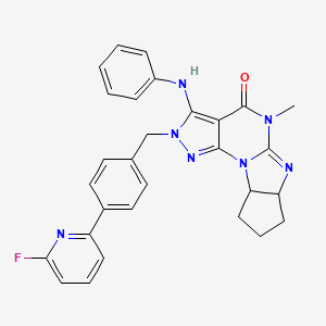 (11R,15S)-5-anilino-4-[[4-(6-fluoropyridin-2-yl)phenyl]methyl]-8-methyl-1,3,4,8,10-pentazatetracyclo[7.6.0.0^{2,6.0^{11,15]pentadeca-2,5,9-trien-7-one