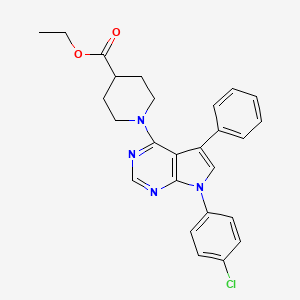 Ethyl 1-[7-(4-chlorophenyl)-5-phenylpyrrolo[2,3-d]pyrimidin-4-yl]piperidine-4-carboxylate