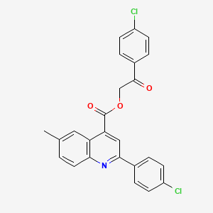 2-(4-Chlorophenyl)-2-oxoethyl 2-(4-chlorophenyl)-6-methylquinoline-4-carboxylate