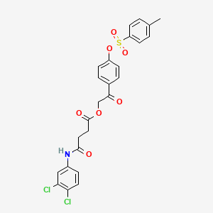 2-(4-{[(4-Methylphenyl)sulfonyl]oxy}phenyl)-2-oxoethyl 4-[(3,4-dichlorophenyl)amino]-4-oxobutanoate