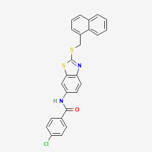 4-chloro-N-{2-[(naphthalen-1-ylmethyl)sulfanyl]-1,3-benzothiazol-6-yl}benzamide