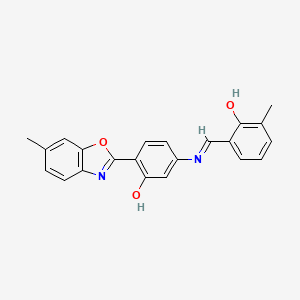 5-{[(E)-(2-hydroxy-3-methylphenyl)methylidene]amino}-2-(6-methyl-1,3-benzoxazol-2-yl)phenol