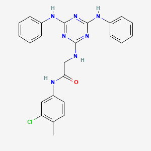 molecular formula C24H22ClN7O B12463580 N~2~-[4,6-bis(phenylamino)-1,3,5-triazin-2-yl]-N-(3-chloro-4-methylphenyl)glycinamide 