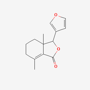 molecular formula C14H16O3 B12463583 3-Furan-3-yl-3a,7-dimethyl-3a,4,5,6-tetrahydro-3H-isobenzofuran-1-one 