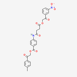 2-(4-Methylphenyl)-2-oxoethyl 4-({4-[2-(3-nitrophenyl)-2-oxoethoxy]-4-oxobutanoyl}amino)benzoate