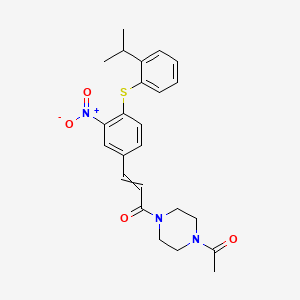 1-(4-Acetylpiperazin-1-YL)-3-{4-[(2-isopropylphenyl)sulfanyl]-3-nitrophenyl}prop-2-EN-1-one