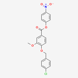 4-Nitrophenyl 4-[(4-chlorophenyl)methoxy]-3-methoxybenzoate