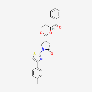 1-Oxo-1-phenylbutan-2-yl 1-[4-(4-methylphenyl)-1,3-thiazol-2-yl]-5-oxopyrrolidine-3-carboxylate