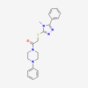 2-[(4-methyl-5-phenyl-4H-1,2,4-triazol-3-yl)sulfanyl]-1-(4-phenylpiperazin-1-yl)ethanone