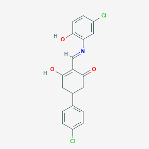 2-{[(5-Chloro-2-hydroxyphenyl)amino]methylidene}-5-(4-chlorophenyl)cyclohexane-1,3-dione