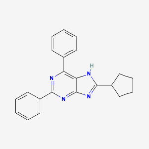 molecular formula C22H20N4 B1246393 8-cyclopentyl-2,6-diphenyl-7H-purine 