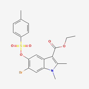 ethyl 6-bromo-1,2-dimethyl-5-{[(4-methylphenyl)sulfonyl]oxy}-1H-indole-3-carboxylate