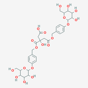 3-Hydroxy-5-oxo-5-[(4-{[3,4,5-trihydroxy-6-(hydroxymethyl)oxan-2-yl]oxy}phenyl)methoxy]-3-{[(4-{[3,4,5-trihydroxy-6-(hydroxymethyl)oxan-2-yl]oxy}phenyl)methoxy]carbonyl}pentanoic acid