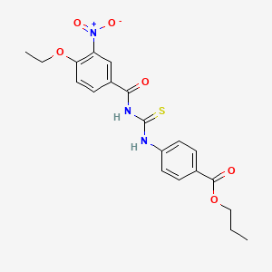 Propyl 4-({[(4-ethoxy-3-nitrophenyl)carbonyl]carbamothioyl}amino)benzoate