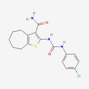 2-{[(4-chlorophenyl)carbamoyl]amino}-5,6,7,8-tetrahydro-4H-cyclohepta[b]thiophene-3-carboxamide