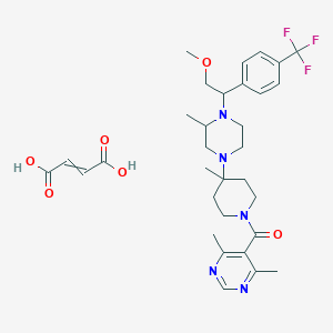 but-2-enedioic acid;(4,6-dimethylpyrimidin-5-yl)-[4-[4-[2-methoxy-1-[4-(trifluoromethyl)phenyl]ethyl]-3-methylpiperazin-1-yl]-4-methylpiperidin-1-yl]methanone