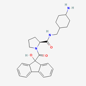 molecular formula C26H31N3O3 B1246419 (S)-1-(9-Hydroxy-9H-fluorene-9-carbonyl)-pyrrolidine-2-carboxylic acid (4-amino-cyclohexylmethyl)-amide 