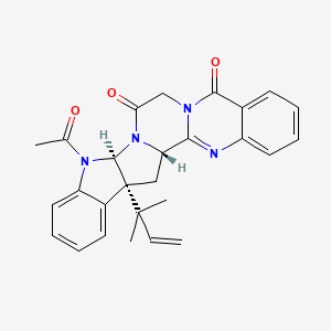 molecular formula C27H26N4O3 B1246423 5-N-Acetyl-8-demethylardeemin 