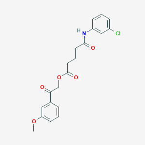 2-(3-Methoxyphenyl)-2-oxoethyl 5-[(3-chlorophenyl)amino]-5-oxopentanoate