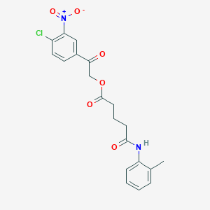 2-(4-Chloro-3-nitrophenyl)-2-oxoethyl 5-[(2-methylphenyl)amino]-5-oxopentanoate