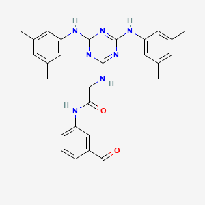 N-(3-acetylphenyl)-N~2~-{4,6-bis[(3,5-dimethylphenyl)amino]-1,3,5-triazin-2-yl}glycinamide