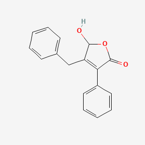 molecular formula C17H14O3 B1246439 (-)-微孔菌酮 