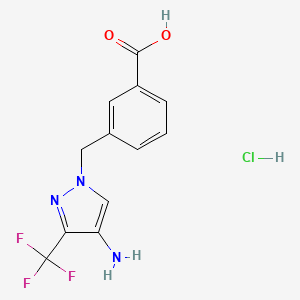 3-{[4-Amino-3-(trifluoromethyl)pyrazol-1-yl]methyl}benzoic acid hydrochloride