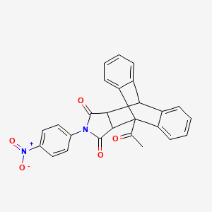 molecular formula C26H18N2O5 B12464449 1-Acetyl-17-(4-nitrophenyl)-17-azapentacyclo[6.6.5.0~2,7~.0~9,14~.0~15,19~]nonadeca-2,4,6,9,11,13-hexaene-16,18-dione (non-preferred name) 