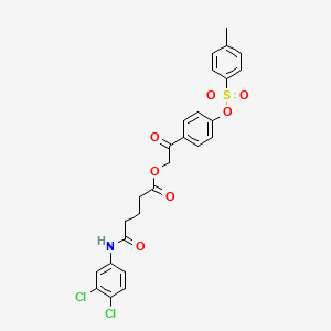 2-(4-{[(4-Methylphenyl)sulfonyl]oxy}phenyl)-2-oxoethyl 5-[(3,4-dichlorophenyl)amino]-5-oxopentanoate