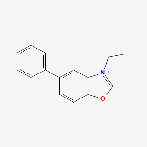 molecular formula C16H16NO+ B12464493 3-Ethyl-2-methyl-5-phenyl-1,3-benzoxazol-3-ium CAS No. 63467-98-1