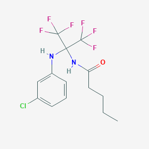 N-{2-[(3-chlorophenyl)amino]-1,1,1,3,3,3-hexafluoropropan-2-yl}pentanamide