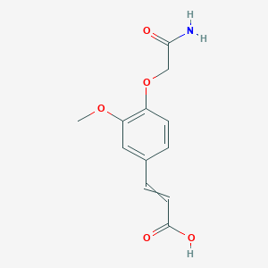 molecular formula C12H13NO5 B12464527 3-[4-(2-Amino-2-oxoethoxy)-3-methoxyphenyl]prop-2-enoic acid 