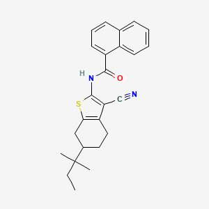 N-[3-cyano-6-(2-methylbutan-2-yl)-4,5,6,7-tetrahydro-1-benzothiophen-2-yl]naphthalene-1-carboxamide