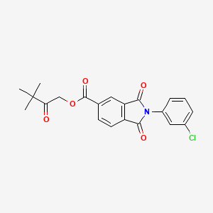 3,3-dimethyl-2-oxobutyl 2-(3-chlorophenyl)-1,3-dioxo-2,3-dihydro-1H-isoindole-5-carboxylate