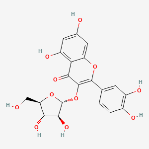 molecular formula C20H18O11 B1246486 槲皮素-3-o-α-d-阿拉伯呋喃糖苷 