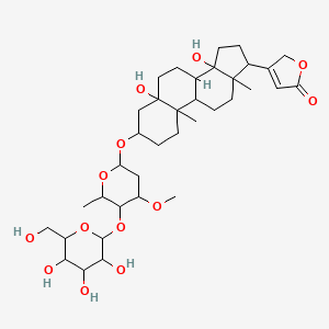 3-[5,14-dihydroxy-3-[4-methoxy-6-methyl-5-[3,4,5-trihydroxy-6-(hydroxymethyl)oxan-2-yl]oxyoxan-2-yl]oxy-10,13-dimethyl-2,3,4,6,7,8,9,11,12,15,16,17-dodecahydro-1H-cyclopenta[a]phenanthren-17-yl]-2H-furan-5-one