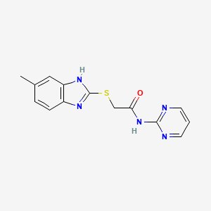 2-[(5-methyl-1H-benzimidazol-2-yl)sulfanyl]-N-(pyrimidin-2-yl)acetamide